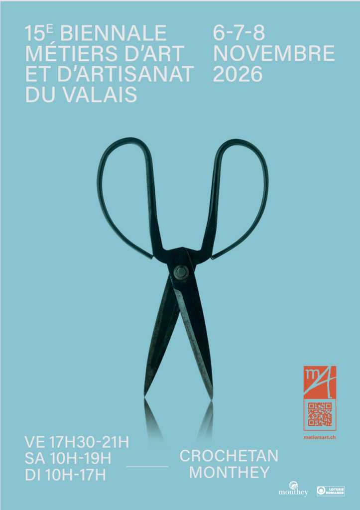 Affiche de la biennale 2026 des Métiers d'Arts du Valais